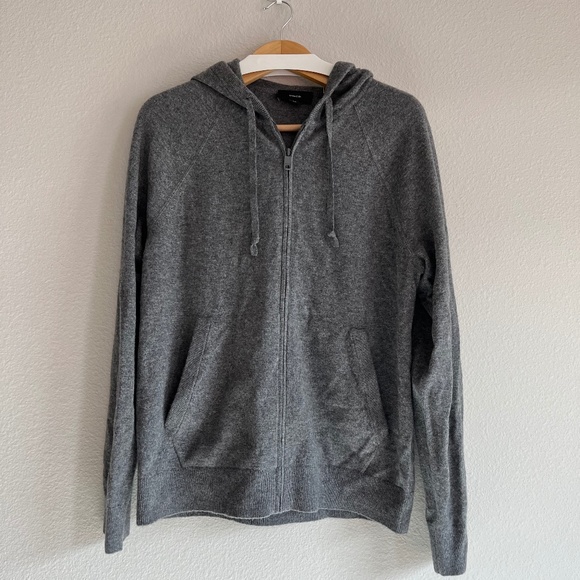 vince cashmere blended full-zip hooded sweatshirt - Picture 1 of 7